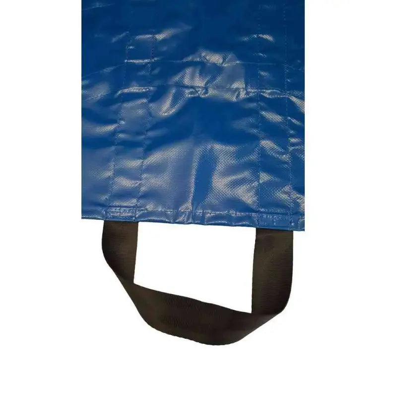 Blue vinyl tarp with black strap, part of LINE2design Emergency Portable Transport Unit