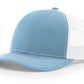 Blue and white trucker hat with Get Hosed Leather Patch for first responders and firefighters
