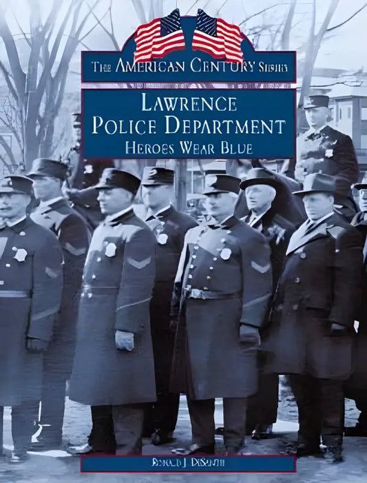 Book cover featuring historical image of Lawrence Police Department officers in uniform