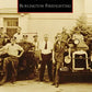 Book cover of Burlington Firefighting featuring vintage firefighters and old fire trucks