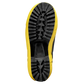 Boot sole with yellow trim on a premium Rubber Firefighter Boot for durability and grip