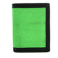 Bright neon green wallet with black trim in Coyote Combat Leather for style and durability