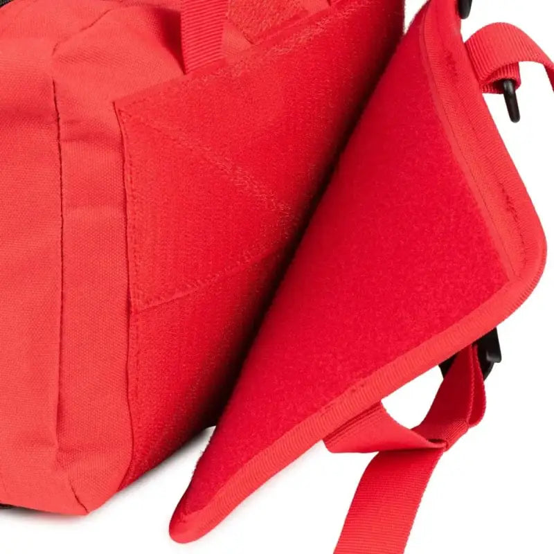 Bright red Scherber Vehicle IFAK with straps and fabric detailing for emergency use