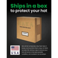 Brown cardboard shipping box for Thin Red Line Trucker Hat and Gray Black Fire Snapback