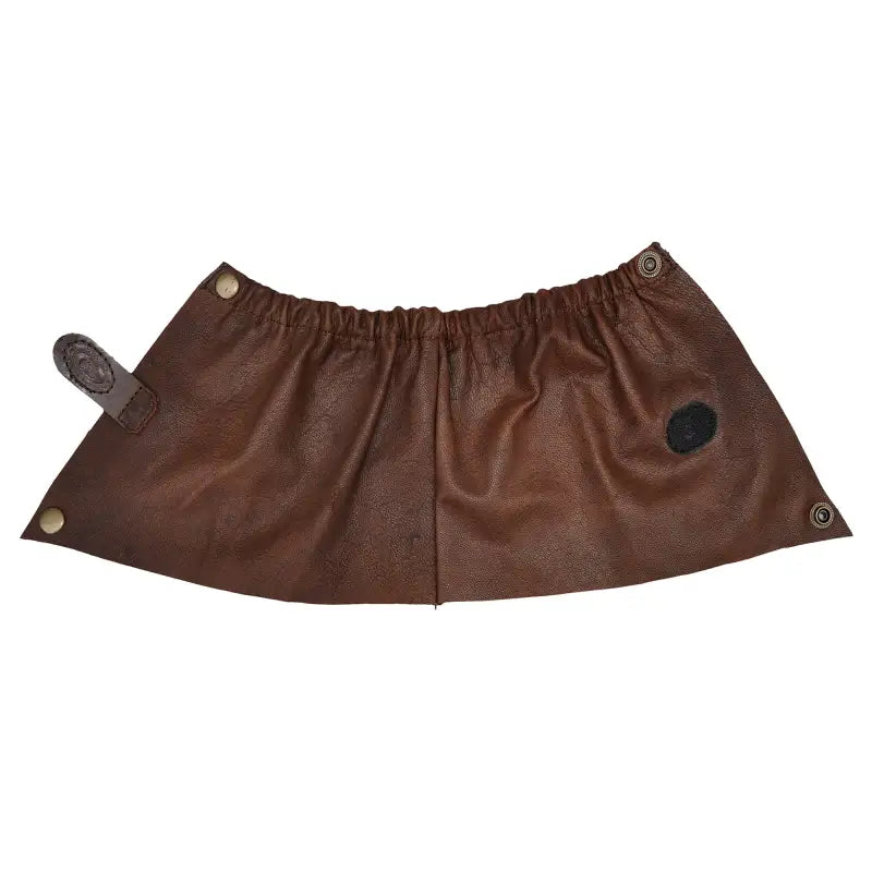 Brown leather skirt with elastic waistband for Game Skin Ankle Gaiters fashion