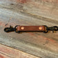 Brown leather anti-sway strap with metal clasps for radio strap combos