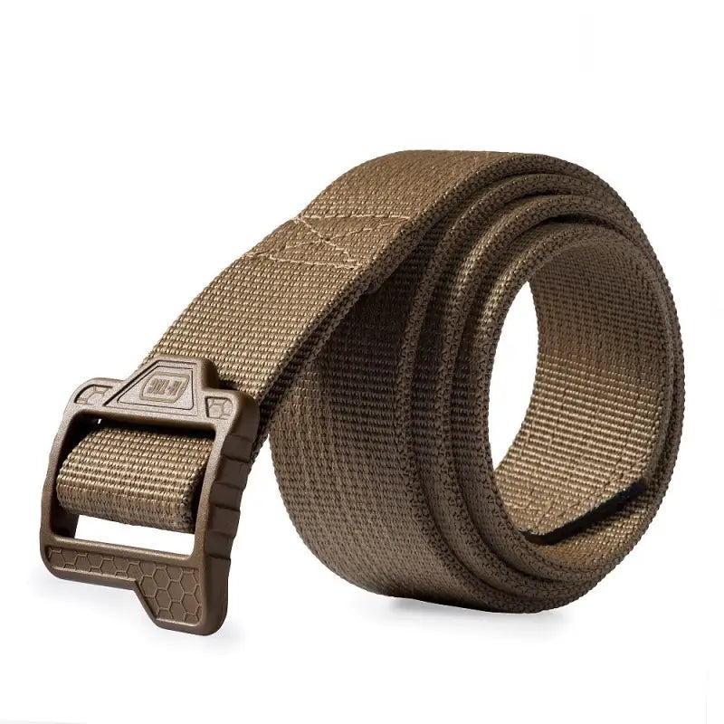 Brown Nylon M-Tac Double Duty Tactical Belt Hex with Plastic Buckle for Durability