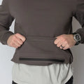 Brown Durable Concealment Hoodie with zippered hand pocket and smooth draws