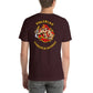 Brown t-shirt featuring firefighter emblem and ENG19INE text, ideal for Engine 19 fans