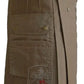 Brown utility kilt with cargo pockets and pleats in dark khaki color