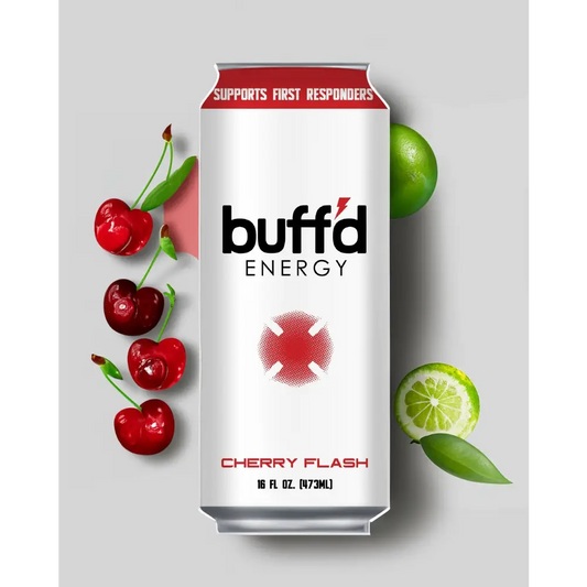 Buff'd Energy Drink Cherry Flash 12 Pack for Smooth Energy and Focus - Chief Miller Apparel