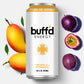 Buff’d Energy Tropical Passion flavor can surrounded by mangoes and passion fruits