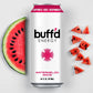 Buff’d Energy Watermelon Wave flavor can with fresh watermelon slices for first responders