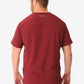 Burgundy red short-sleeved t-shirt back view of Men’s Double-Pocket Scrub Top