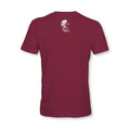 Burgundy t-shirt with white logo, 1776 Proof Born Free in Cardinal Navy 2XL