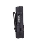 Black tactical LED flashlight with pocket clip, Cadet Gen4 1,200 Lumen Tactical EDC