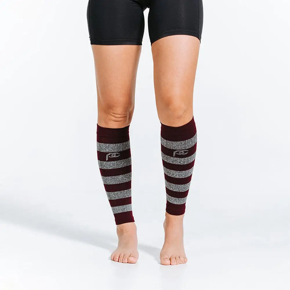 Chief Miller Compression Sleeves>Calf Sleeves Calf Sleeves, Maroon and Heather Stripes Apparel