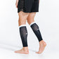 Black compression calf sleeves with white trim, perfect for athletic support and recovery