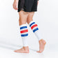 Chief Miller Compression Sleeves>Calf Sleeves Calf Sleeves, White, Red and Blue Stripe Apparel