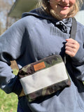 Adjustable strap on a Handmade Fanny Pack USA, showcasing its versatility for hiking, biking, or city strolls.