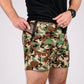 Camouflage athletic training shorts for carrier training and concealed carry workouts