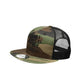 Camouflage and black mesh New Era Camo Trucker hat with embroidered logo