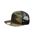 Camouflage and black mesh New Era Camo Trucker hat with embroidered logo