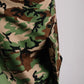 Camouflage cargo pants paired with durable concealment hoodie featuring a hand pocket and smooth draws