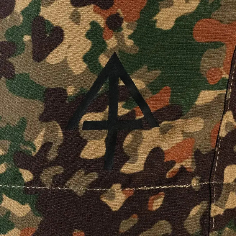Camouflage fabric with black logo on Carrier Training Shorts 5 Inch Inseam for concealed carry