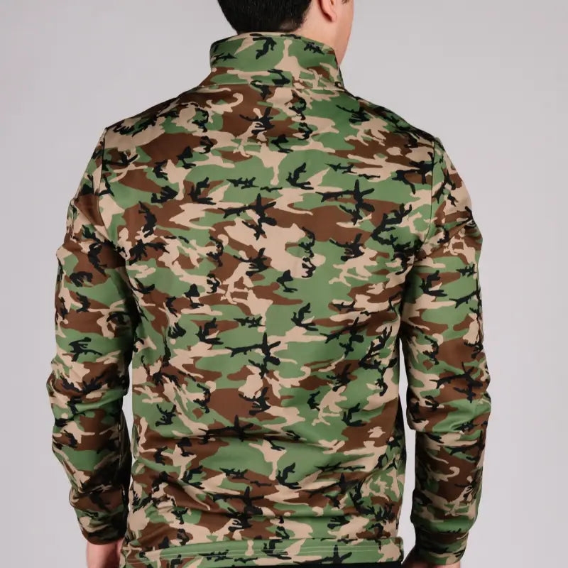 Camouflage long-sleeved shirt from Durable Quarter Zip collection for outdoor activities