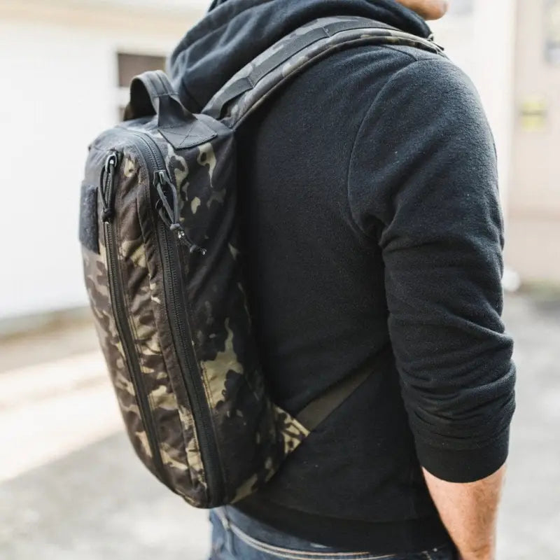 Camouflage-patterned 12hr Slate Grey Backpack in 1000D Cordura with Black Orange Inside