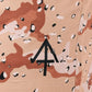 Camouflage patterned carrier training shorts with black logo for concealed carry and training
