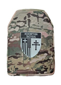Camouflage-patterned tactical body armor with crest for redemption tactical large size XL plates