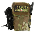Camouflage tactical pouch with REFUGE branding, Molle-compatible in Ranger Green