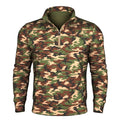 Camouflage quarter-zip sweatshirt from Durable Quarter Zip collection, stylish and durable quarter zip pullover