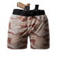 Camouflage carrier training shorts with gun holster and concealed carry design