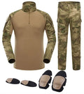 Camouflage tactical clothing set with knee pads, pants included for first responders