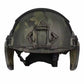 Camouflage tactical helmet with ear armor for high cut helmets, tested to LEVEL IIIA