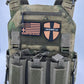 Camouflage tactical plate carrier with pouches and patches, Redemption Tactical Crusader 2.0