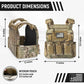 Camouflage tactical body armor with molle webbing and interior pouch, large size, by Redemption Tactical