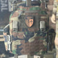 Camouflage tactical body armor with morale patch from Redemption Tactical, large size kit