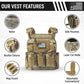Camouflage tactical vest with pouches and adjustable straps for large size body armor by Redemption Tactical