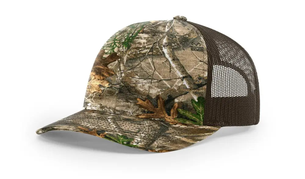 Camouflage trucker hat with leather patch for first responders and firefighters - Dumpster Fire
