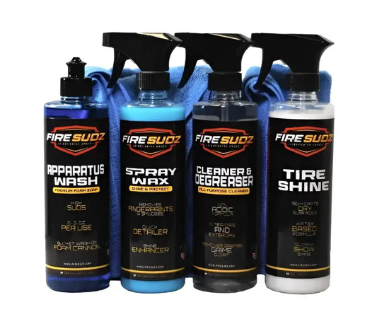 FireSudz Parade Bundle with apparatus wash tire shine and truck cleaning products