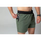 Olive green Carrier Training Shorts with black waistband and side pocket for concealed carry