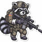 Tactical Raccoon in military gear with assault rifle from Street Cat Collection Patch 2