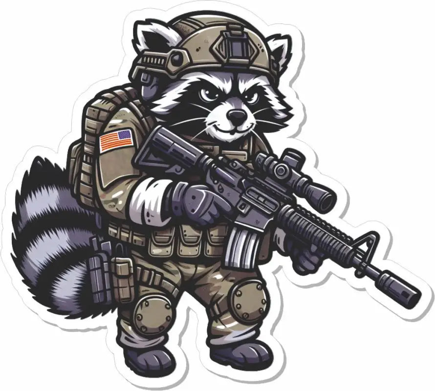 Tactical Raccoon in military gear with assault rifle from Street Cat Collection Patch 2