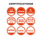 Certifications badges on Feniex Quantum 2.0 800 Light Stick for first responders