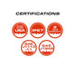 Certifications icons on Feniex Storm Pro 100W Siren for Feniex Storm emergency accessories