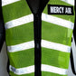 High-visibility lime green Chevron Reflective Vest with reflective stripes and MERCY AIR text